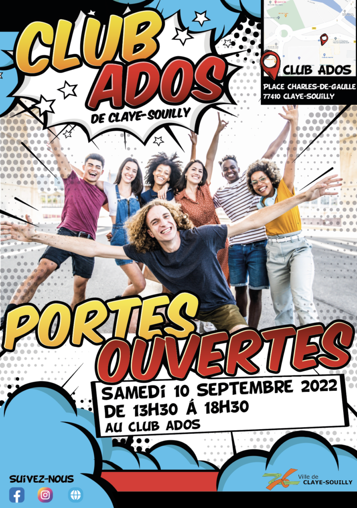 Affiche Portes ouvertes club ados claye-souilly