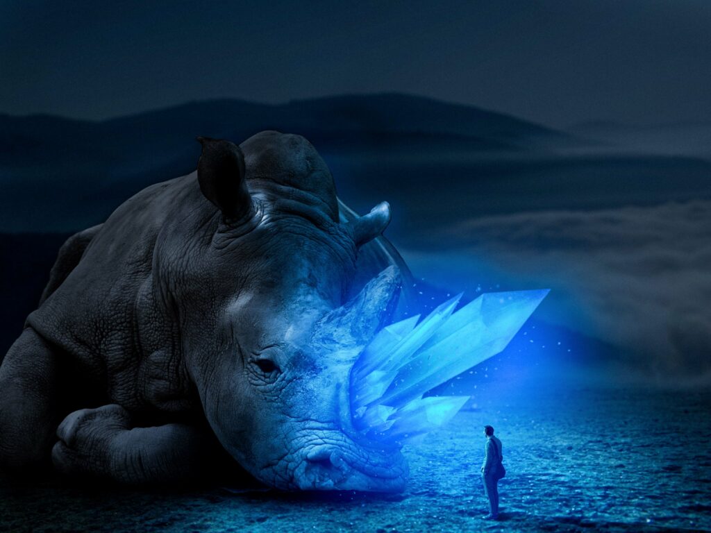 Photomontage Rhinoceros Glow Alex